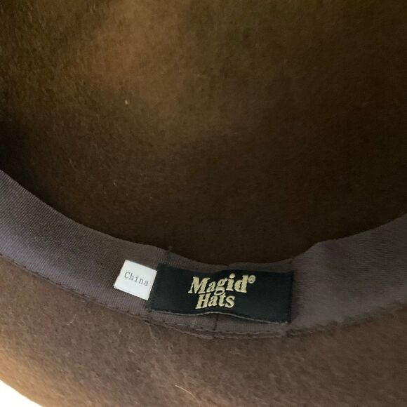 Chocolate Brown Rounded Floppy Annie Hall Hat Boho Eclectic Wide Brim - Picture 10 of 12